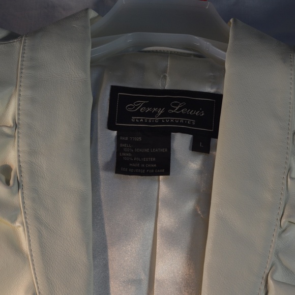 Leather Jacket Frilled SZ L Terry Lewis Classic Luxuries - Picture 7 of 9